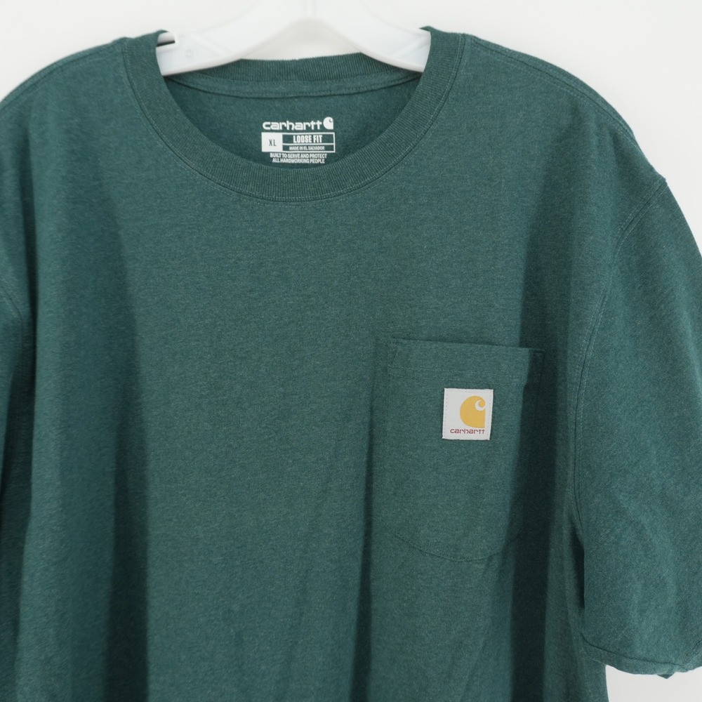 Carhartt Pocket T-Shirt Mens XL Green Loose Fit K87-M Short Sleeve Heather
